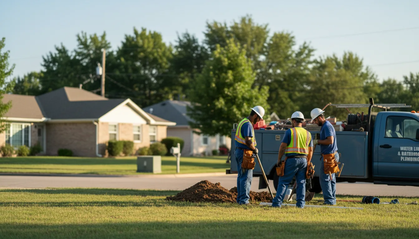 Residential water line and bathroom plumbing service in Hopewell, OH